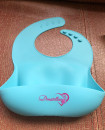Soft 6M-36M Silicone Bibs Set of 2 Turquoise Blue, Lime Green with Food Catcher washable Boy Set